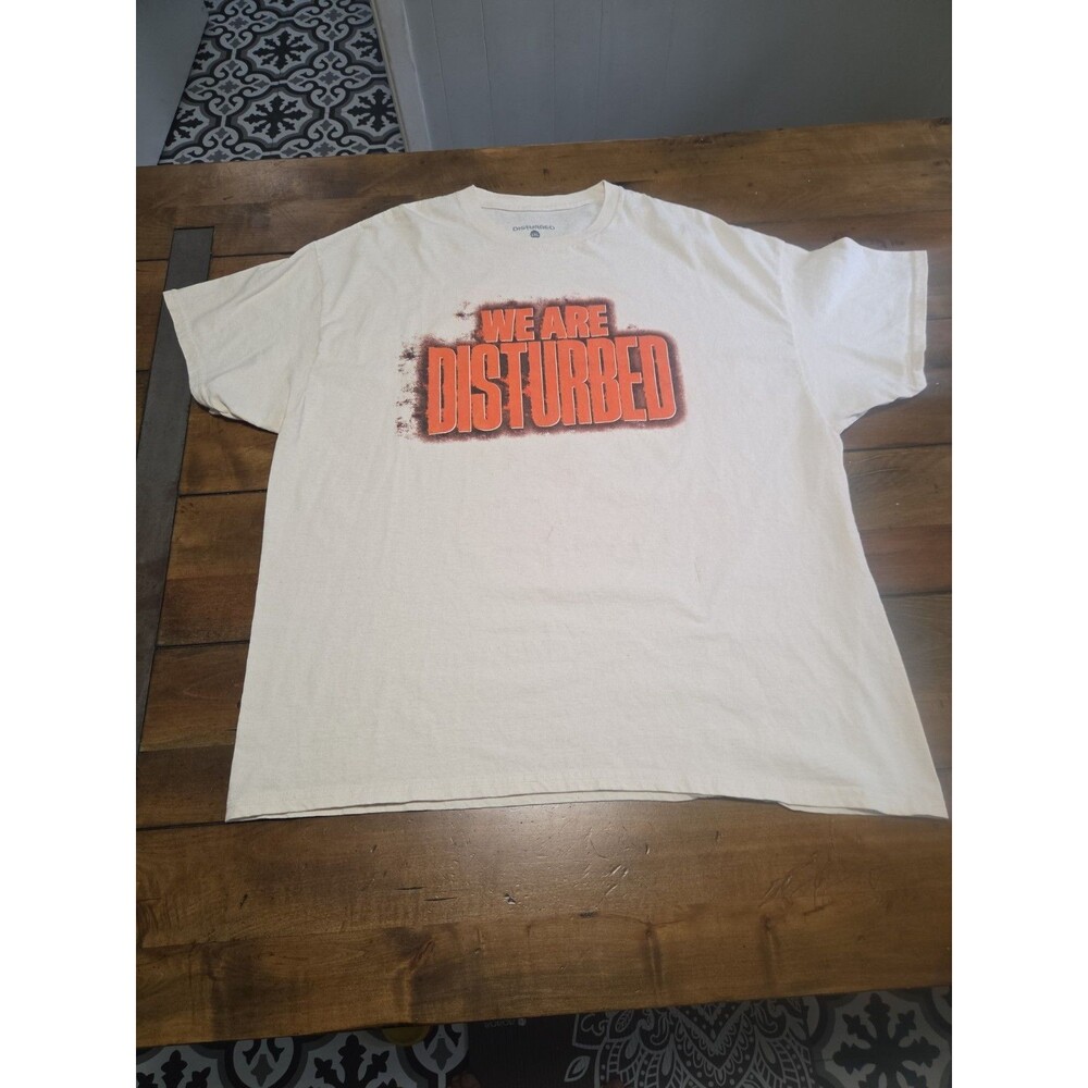 Disturbed Tour 2024 Shirt XXL Double Sided Concert Metal Band Off White Mens